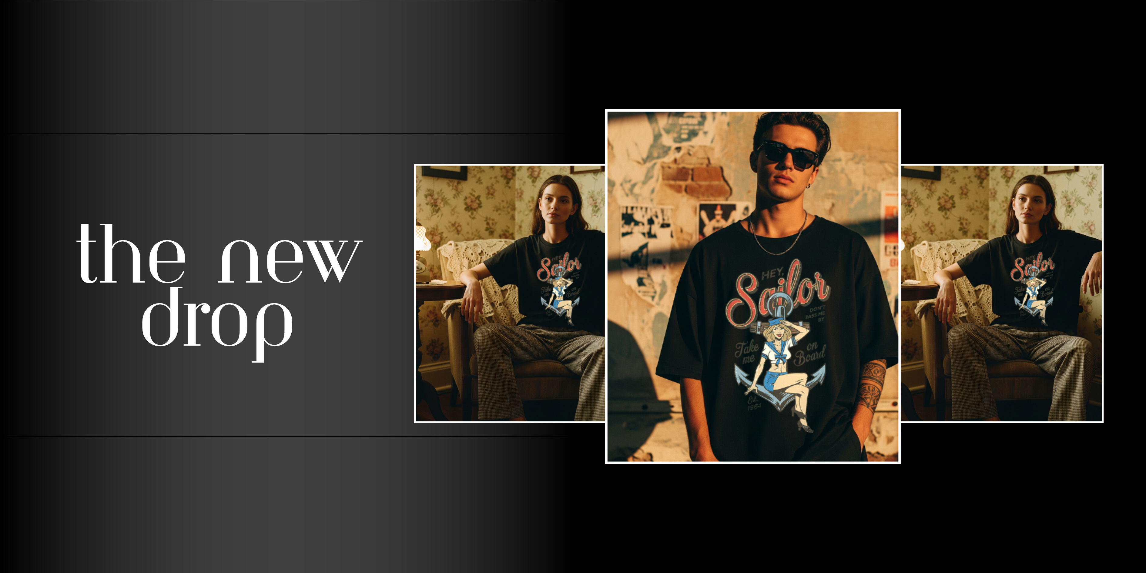 white grey modern fashion sale photo collage banner